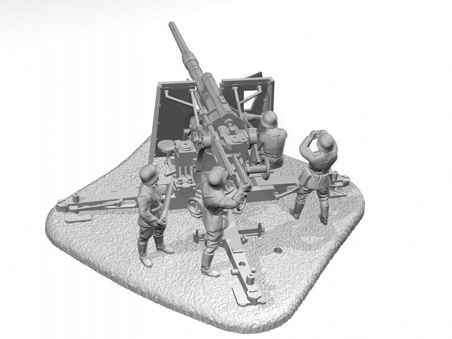 6158 - немецкое зенитное орудие FLAK-36 с расчетом