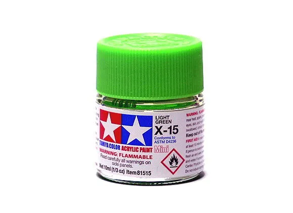81515 - краска акриловая, глянцевая, цвет: светло-зеленый (X-15 Light Green), флакон: 10 мл.