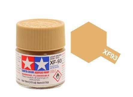 81793 - краска акриловая, матовая, цвет: светло-коричневый Африканского корпуса 1942 года (XF-93 Light-Brown DAK 1942), флакон: 10 мл.