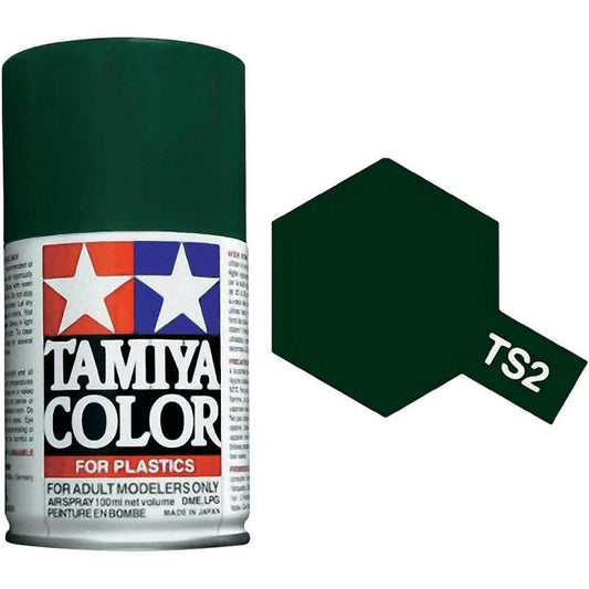 85002 - краска аэрозольная, цвет: темно-зеленый (TS-2 Dark Green), флакон: 100 мл.