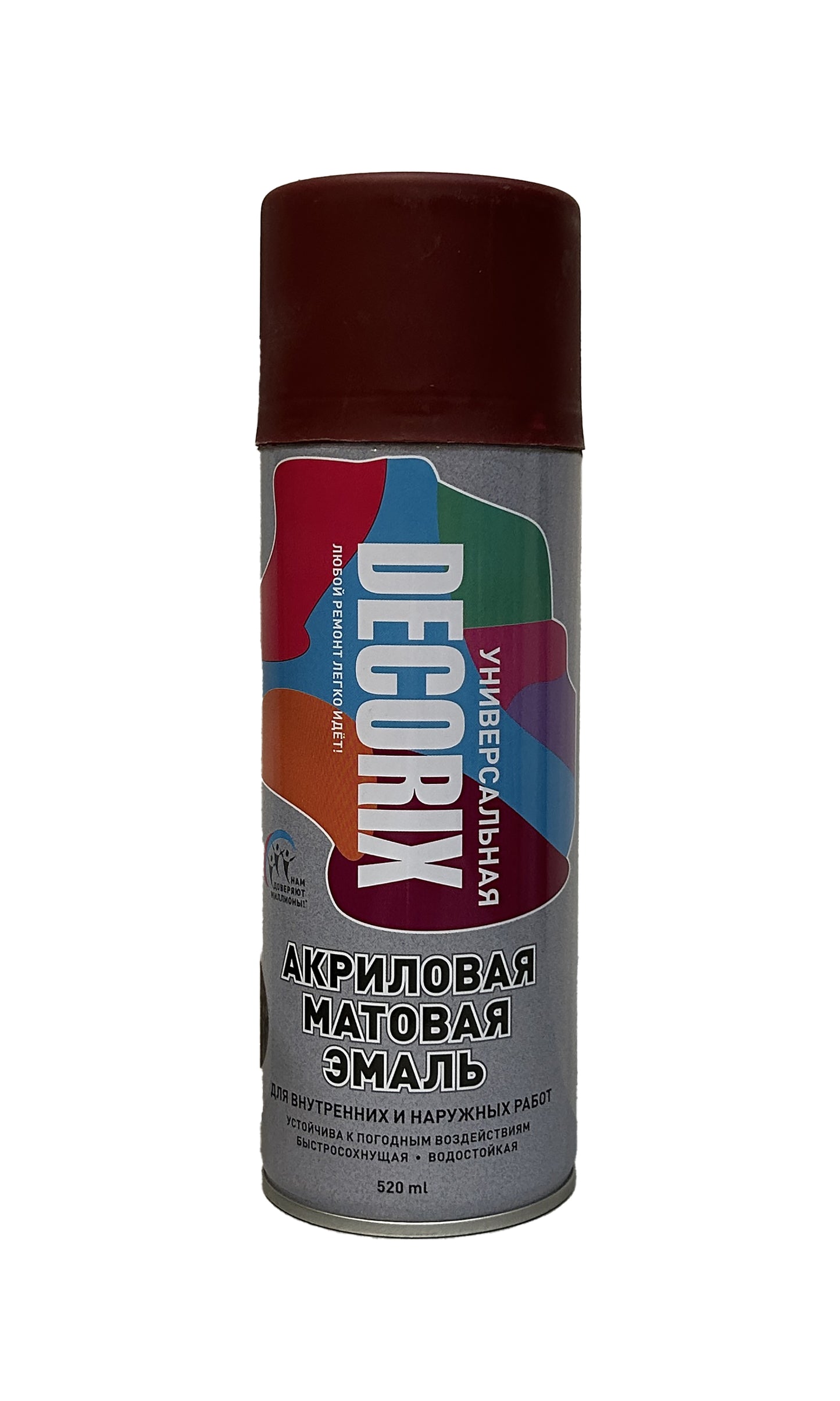 DEC-0101-46-DX - аэрозольная эмаль универсальная, цвет: коричневый матовый, баллон: 520 мл.