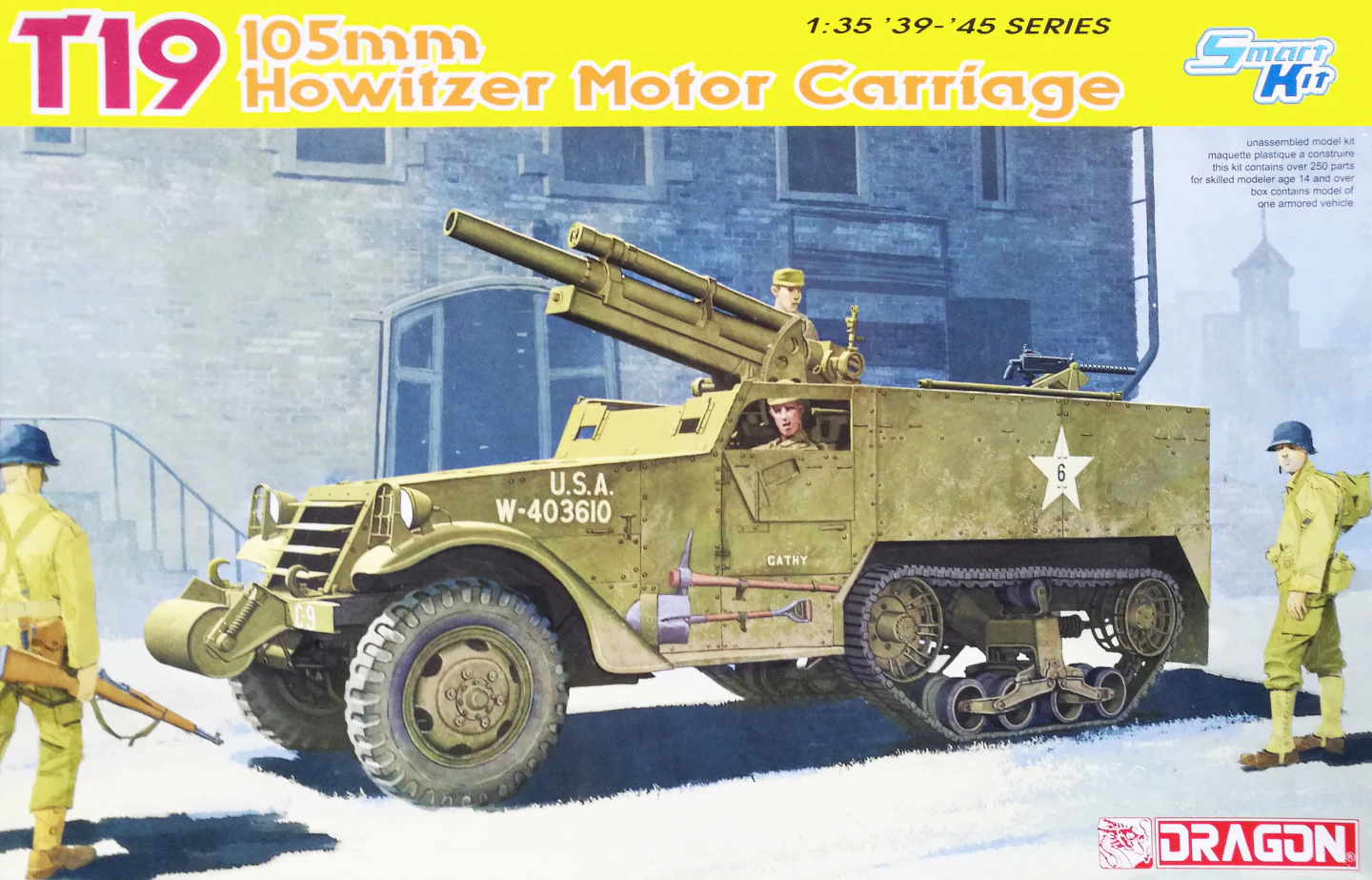 DR-6496 - американская САУ T19 со 105-мм орудием, в комлекте есть фототравление и алюминиевый ствол