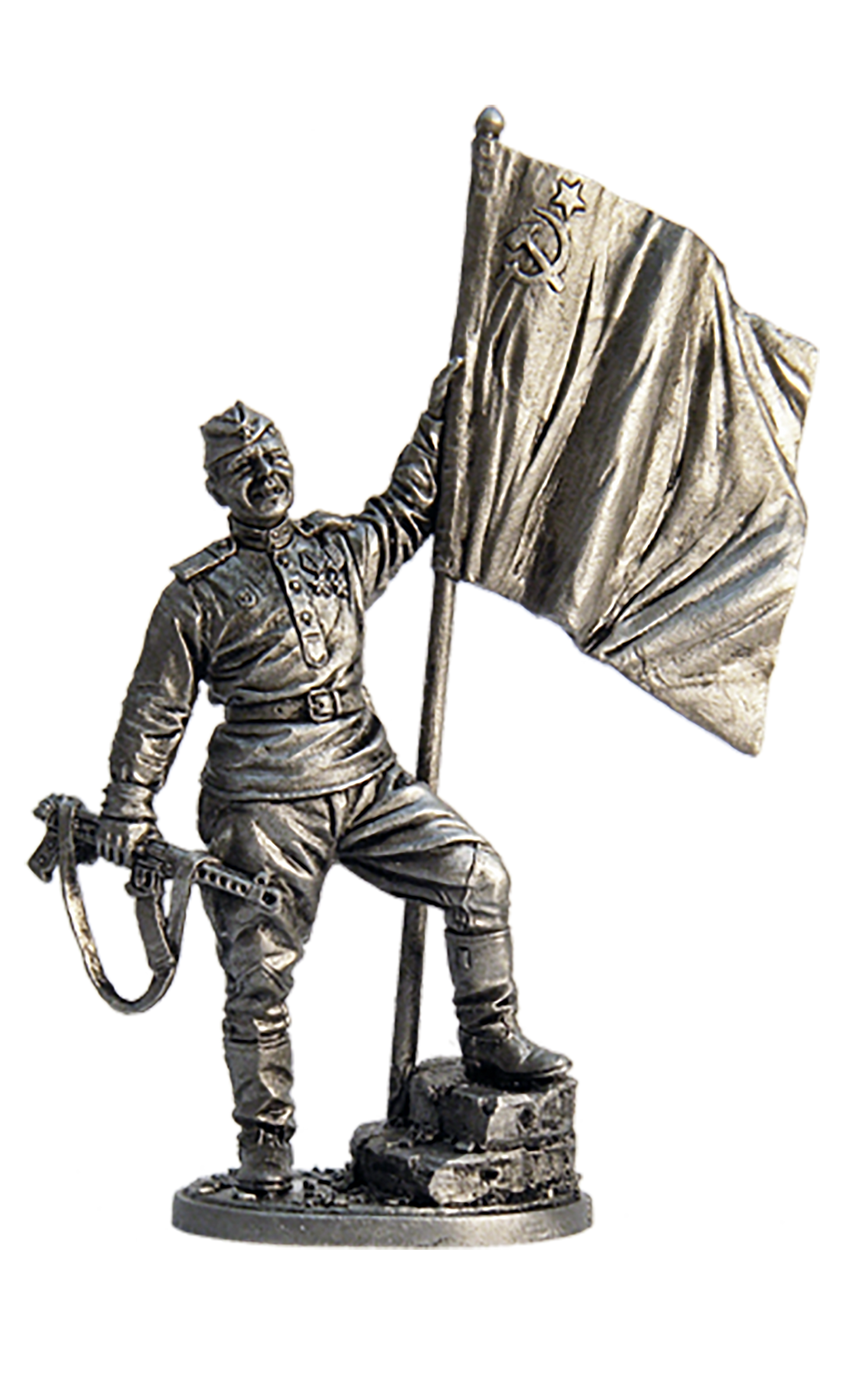 EK-WW2-16 - гвардии ефрейтор пехоты Красной Армии с советским флагом. 1943-45 гг. СССР