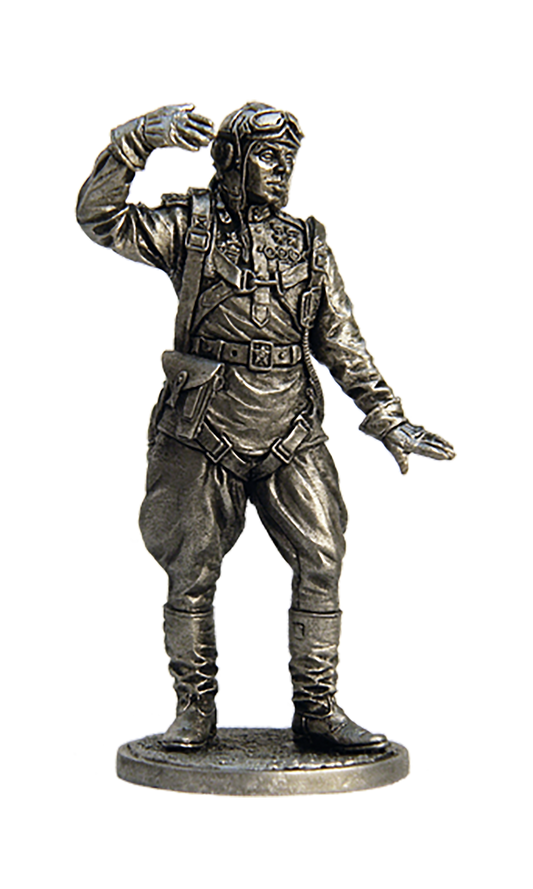 EK-WW2-5 - командир эскадрильи 178-го гвардейского истребительного авиационного полка гвардии капитан Кирилл Евстигнеев, 1945 год. СССР