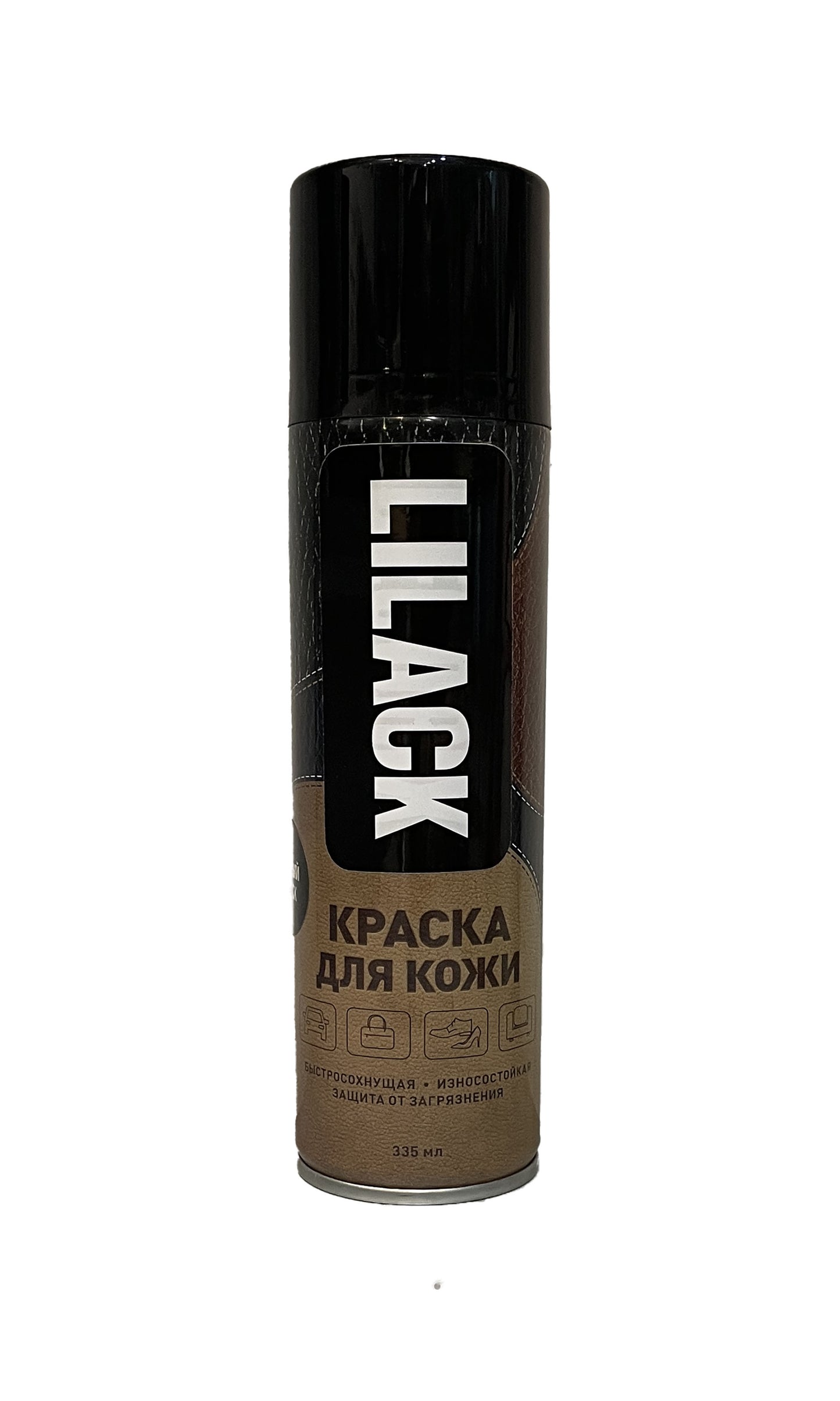 LK-0127-01- аэрозольная краска для кожи Lilack, цвет: черный, баллон: 335 мл.