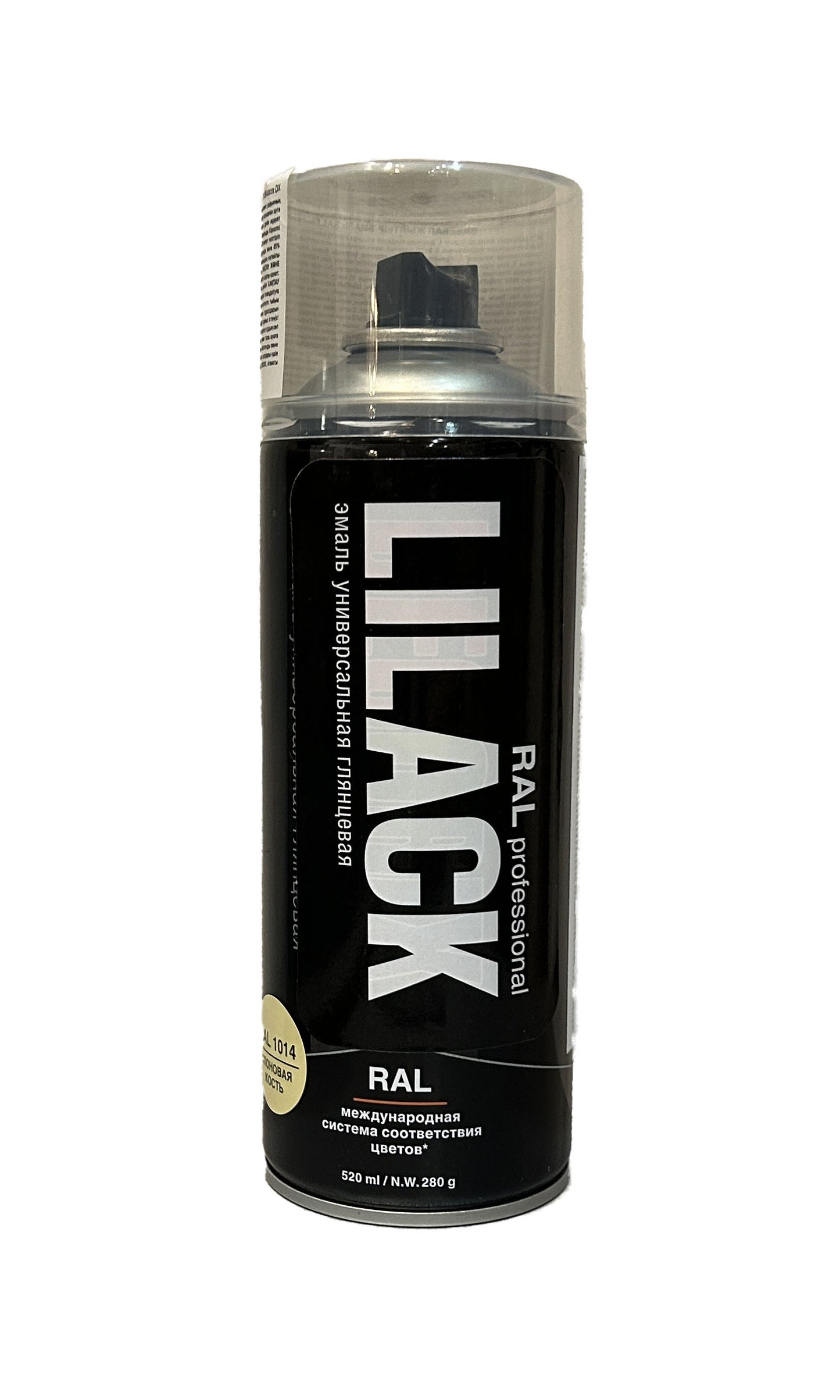 LK-0138-1014-DX - аэрозольная акриловая эмаль, цвет: слоновая кость глянцевый RAL 1014 PROFESSIONAL, баллон: 520 мл.