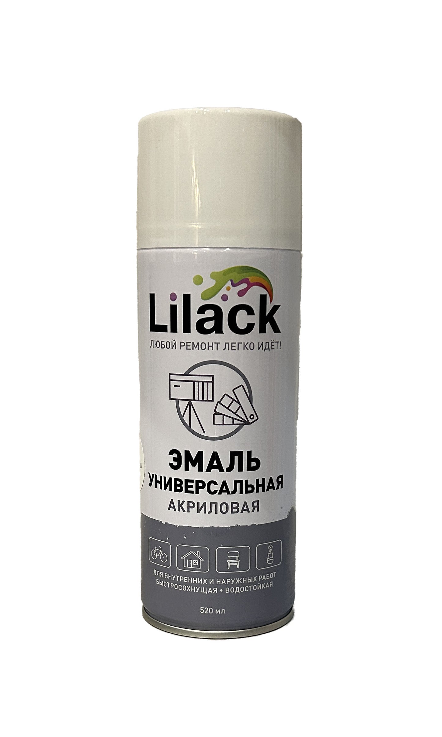 LK-7101-21 - аэрозольная универсальная эмаль, цвет: белый глянцевый, баллон: 520 мл.