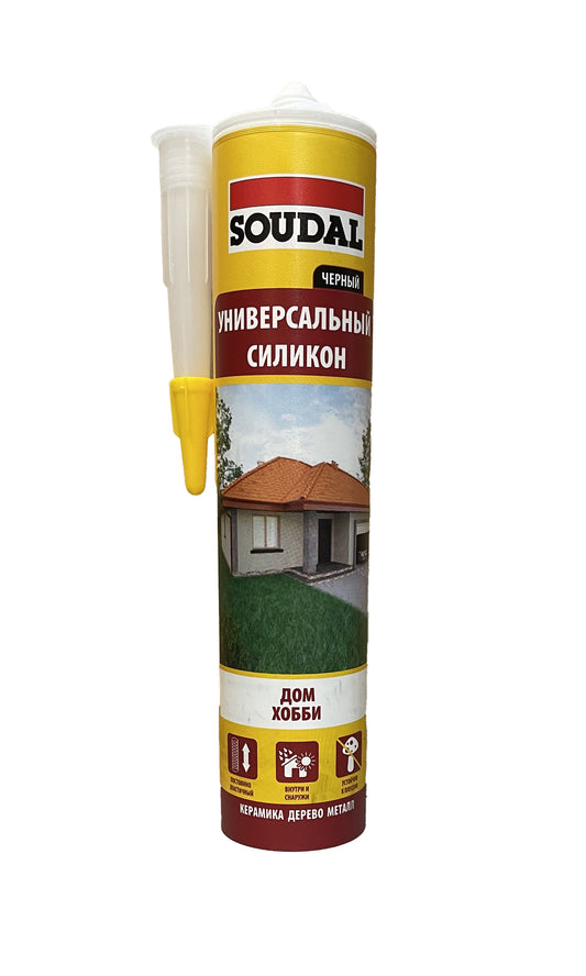 SOU-109840 - пистолетный универсальный силикон черного цвета, картридж: 280 мл.