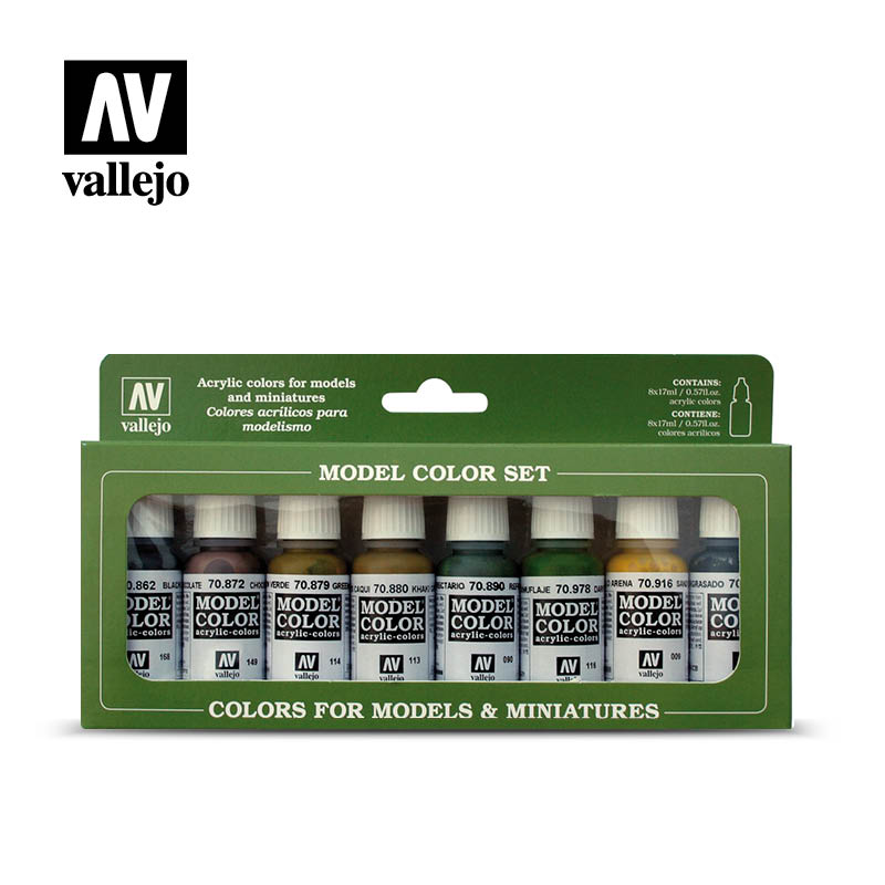 VAL-70108 - набор акриловых красок Model Color Set, цвета Panzer Colors (8 флаконов по 17 мл.)