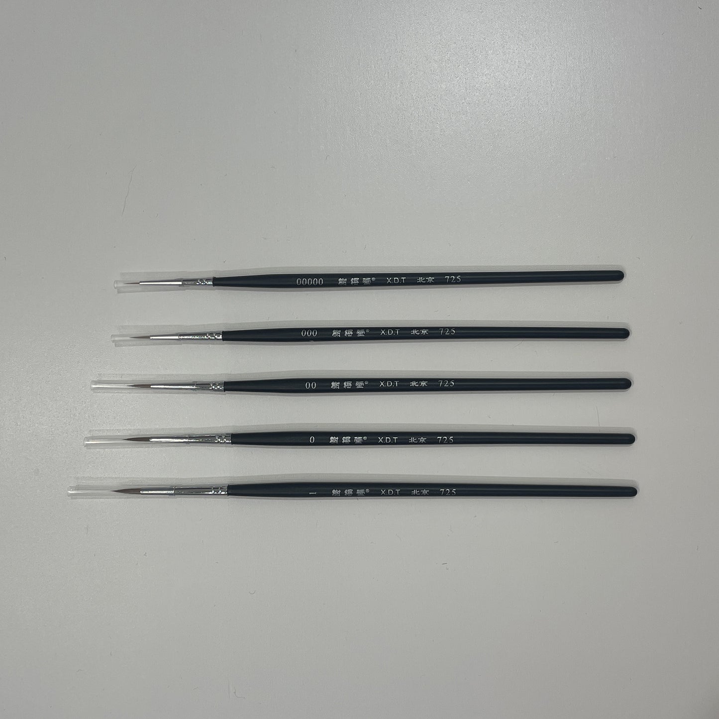 XDT-BRUSH-725-SET - набор профессиональных кистей №725, размеры: 00000, 000, 00, 0, 1