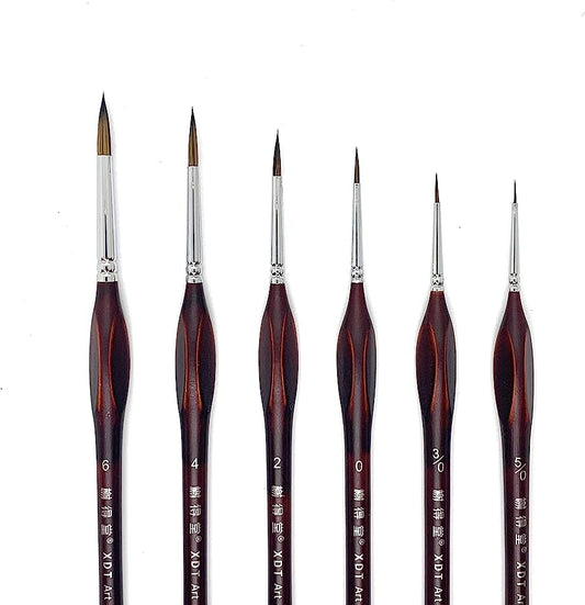 XDT-BRUSH-SET-729 - набор профессиональных кистей №729, размеры: 00000, 000, 0, 2, 4, 6