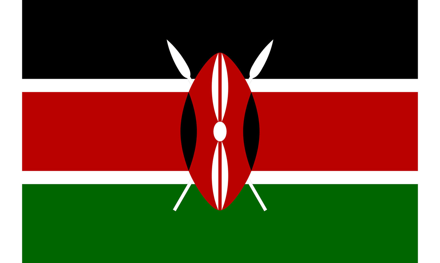 INR-KEN-15x22-2 - государственный флаг Кении, размер: 15х22 см, материал: атлас. Печать с двух сторон. Подставка и шток приобретаются отдельно