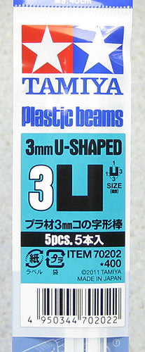 70202 - пластиковый швеллер 3 х 3 х 1 мм (5 штук в упаковке)