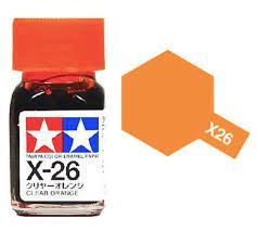 80026 - оранжевый прозрачный глянцевый лак на основе эмали (X-26 Clear Orange), флакон: 10 мл.