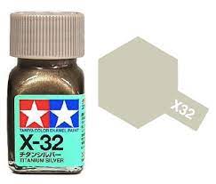 80032 - краска эмалевая, металлик, цвет: серебристый титановый сплав металлик (X-32 Titanium Silver), флакон: 10 мл.