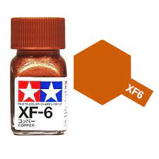 80306 - краска эмалевая, матовая, цвет: медный (XF-6 Copper), флакон: 10 мл.
