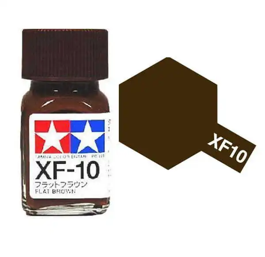 80310 - краска эмалевая, матовая, цвет: коричневый (XF-10 Flat Brown), флакон: 10 мл.