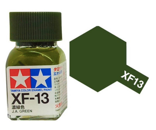 80313 - краска эмалевая, матовая, цвет: зеленый японских ВВС (XF-13 J.A. Green), флакон: 10 мл.