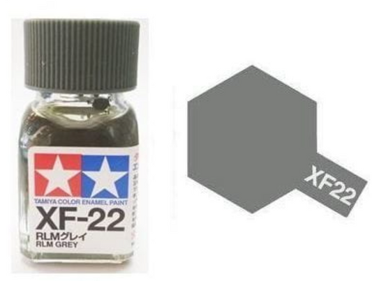 80322 - краска эмалевая, матовая, цвет: серый германских ВВС Люфтваффе (XF-22 RLM Grey), флакон: 10 мл.