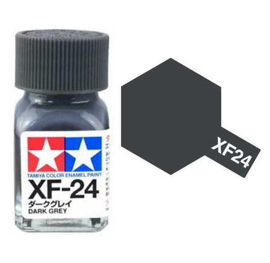 80324 - краска эмалевая, матовая, цвет: темно-серый (XF-24 Dark Grey), флакон: 10 мл.