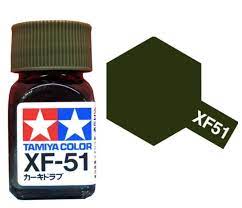 80351 - краска эмалевая, матовая, цвет: коричневатый хаки (XF-51 Khaki Drab), флакон: 10 мл.