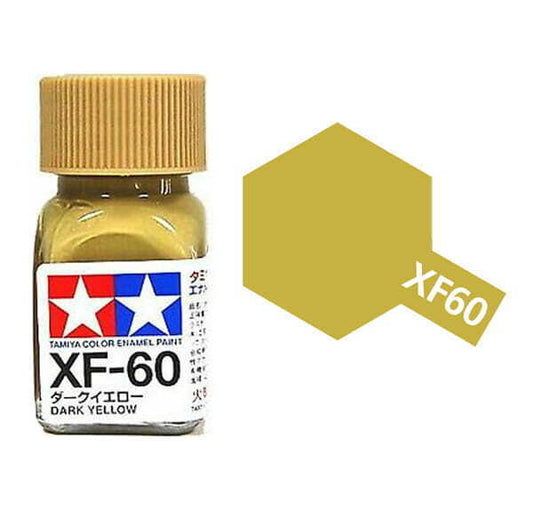 80360 - краска эмалевая, матовая, цвет: темно-желтый (XF-60 Dark Yellow), флакон: 10 мл.