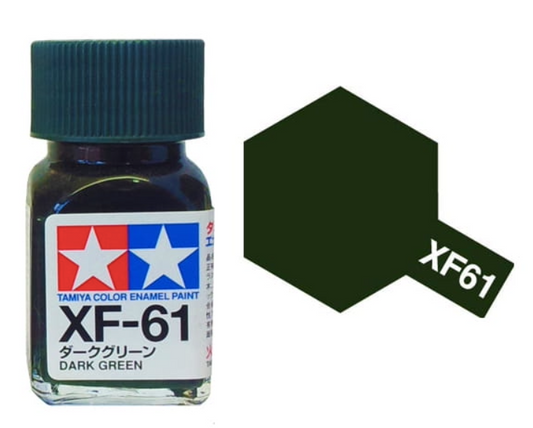 80361 - краска эмалевая, матовая, цвет: темно-зеленый (XF-61 Dark Green), флакон: 10 мл.