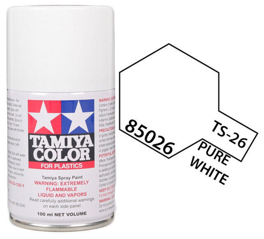 85026 - краска аэрозольная, металлик, цвет: белый металлик (TS-26 Pure White), флакон: 100 мл.