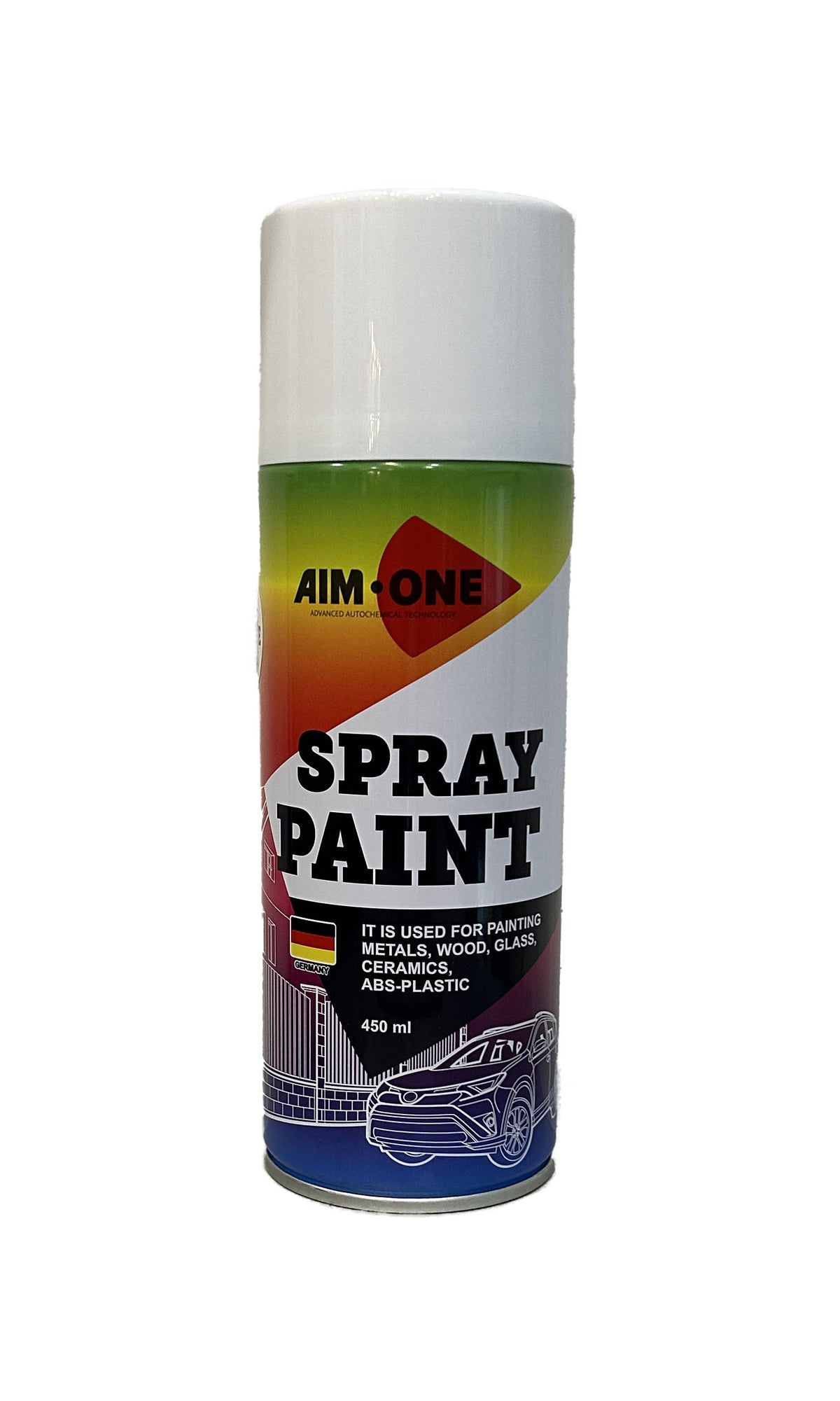 AIM1-SP-GB40 - аэрозольная краска белая глянцевая Aim-One, баллон: 450 мл.