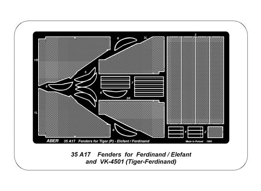 AR-35A017 - фототравление для масштабной модели САУ Фердинанд/Элефант VK-4501 (крылья)