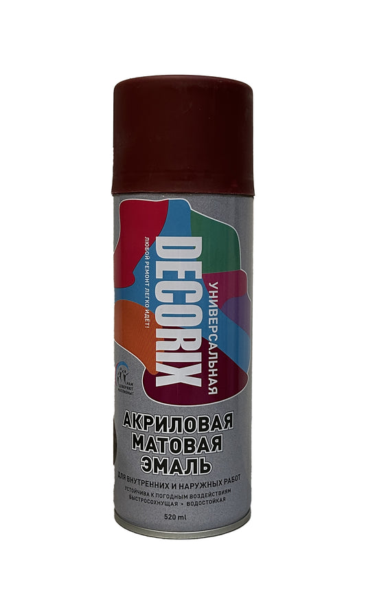 DEC-0101-46-DX - аэрозольная эмаль универсальная, цвет: коричневый матовый, баллон: 520 мл.