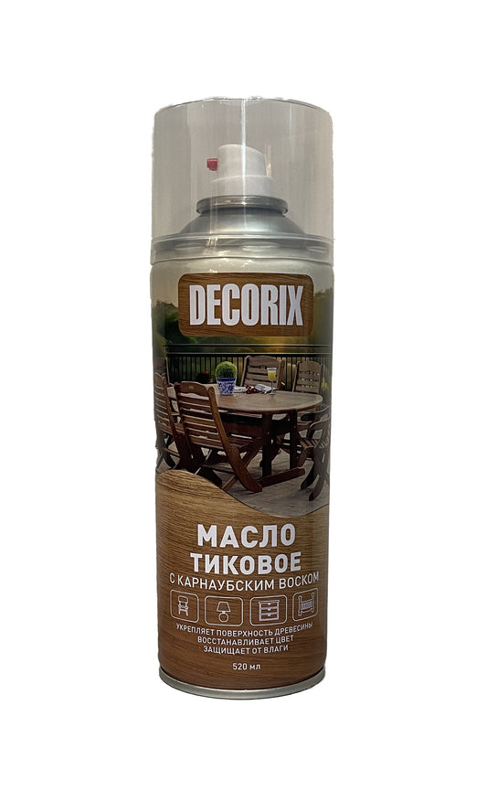 DEC-0121-00-DX - аэрозольное тиковое масло с карнаубским воском, баллон: 520 мл.