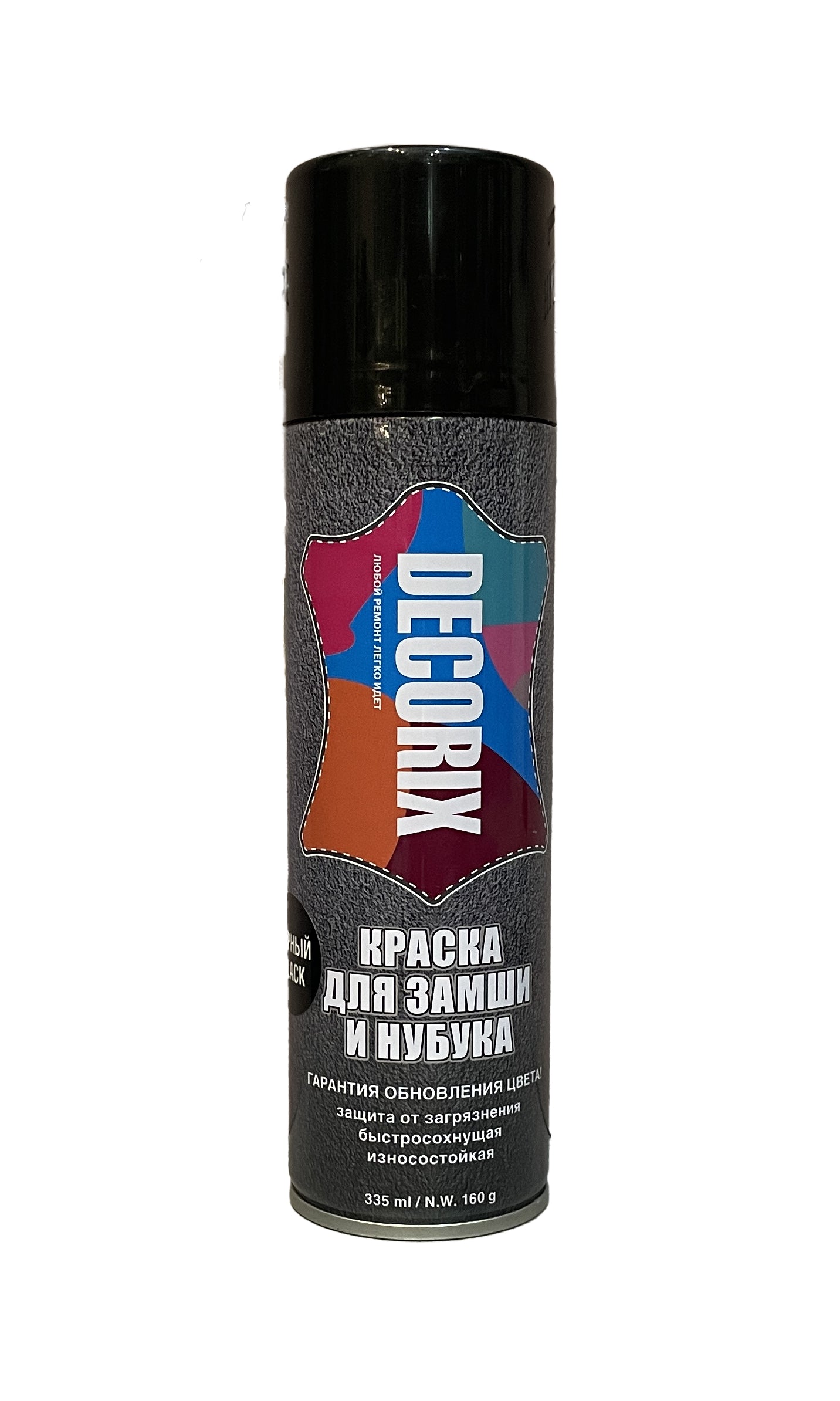 DEC-0127-03-DX - аэрозольная краска для замши и нубука Decorix, цвет: черный, баллон: 335 мл.