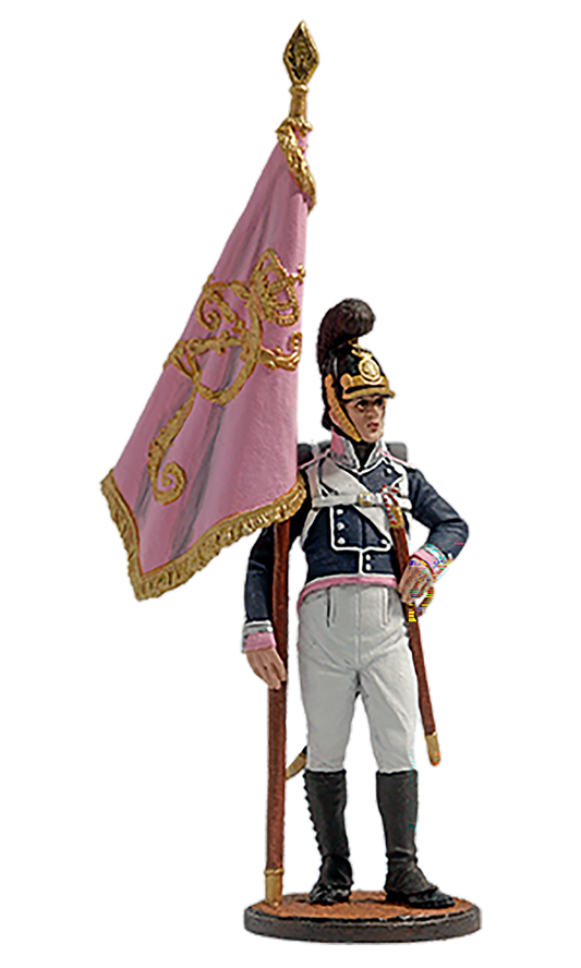 EK-NAP-63-P - унтер-офицер, знаменосец 4-го пехотного полка фон Франкемона. Вюртемберг, 1811-12 гг. (раскрашенная миниатюра)