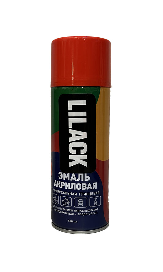 LK-0101-04-DX - аэрозольная акриловая эмаль, цвет: красный глянцевый, баллон: 520 мл.