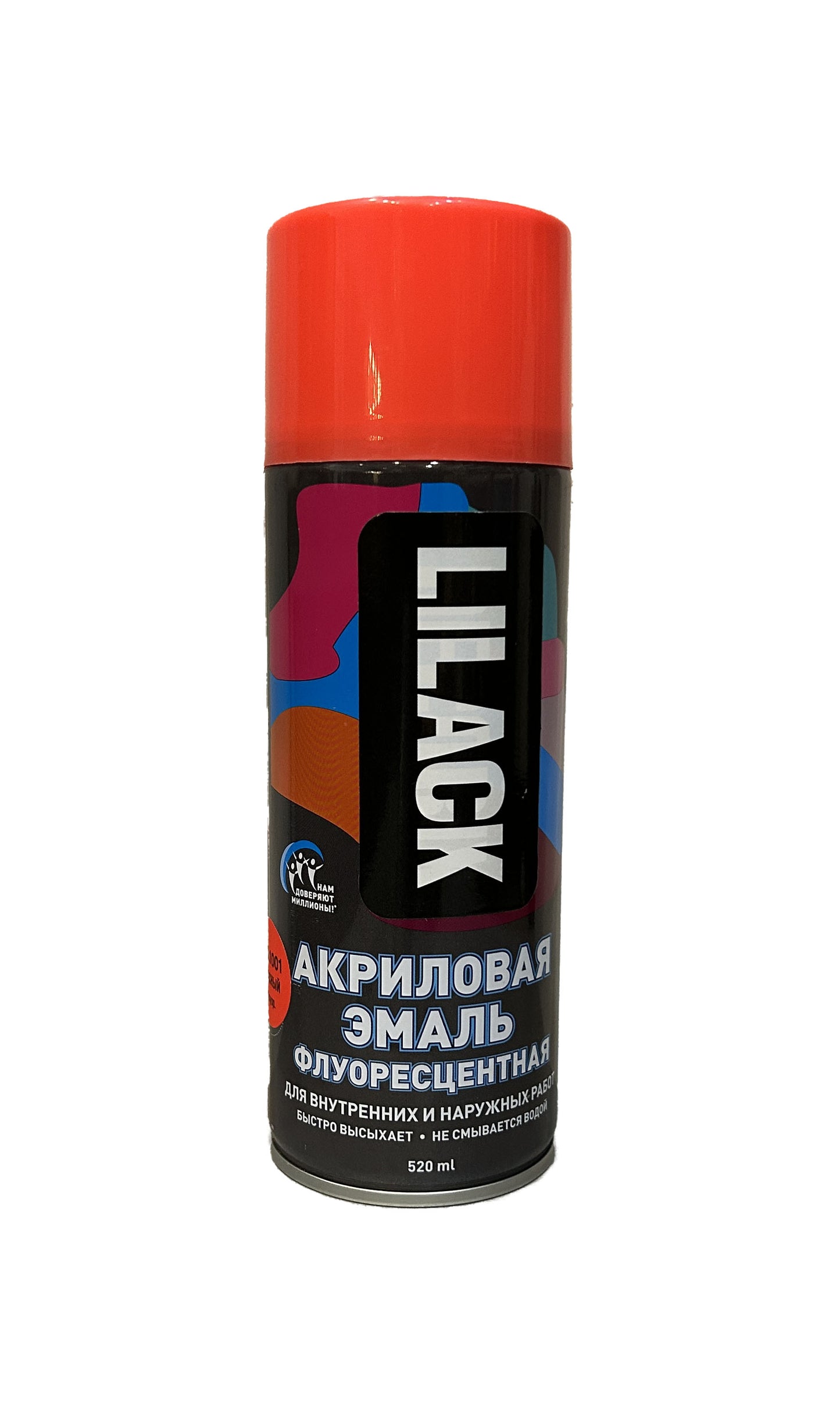 LK-0102-07-DX - аэрозольная эмаль универсальная флуоресцентная, цвет: красный матовый, баллон: 520 мл.