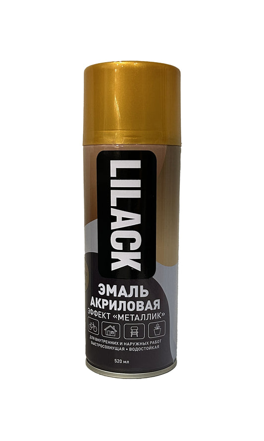 LK-0103-76-DX - аэрозольная эмаль универсальная «металлик» Lilack, цвет: искрящееся золото, баллон: 520 мл.