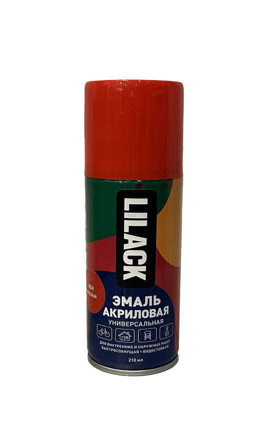 LK-0110-04-DX-210 - аэрозольная акриловая эмаль универсальная Lilack, цвет: красный глянцевый, баллон: 210 мл.