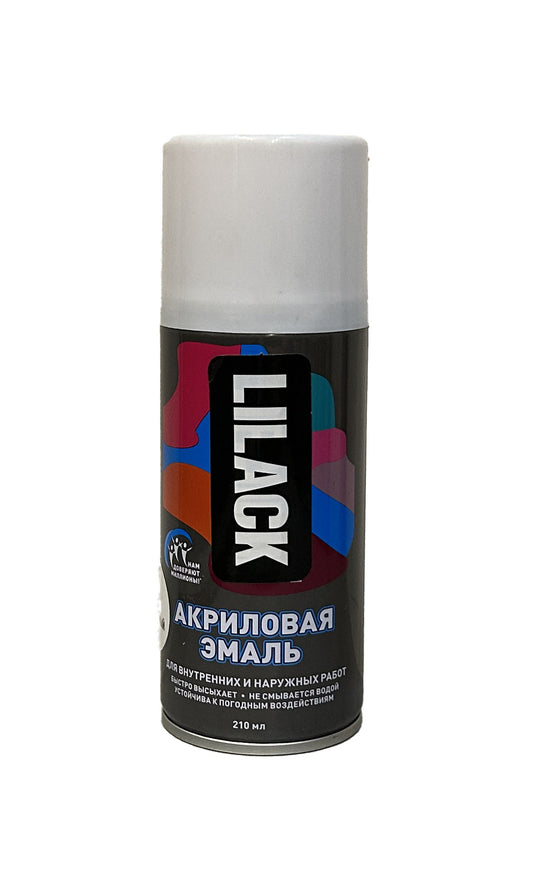 LK-0110-21-DX-210 - аэрозольная акриловая эмаль универсальная Lilack, цвет: белый глянцевый, баллон: 210 мл.