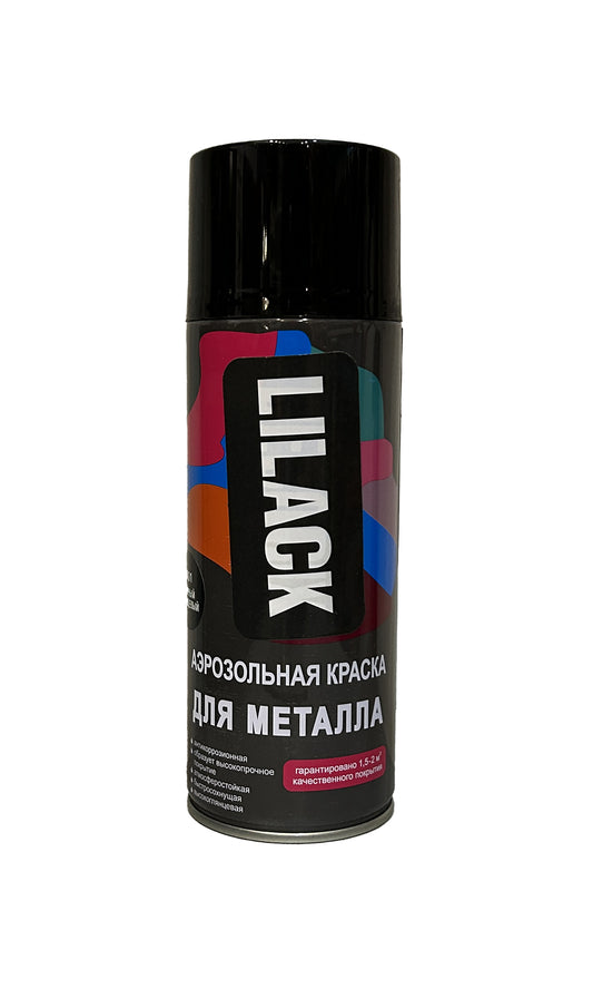 LK-0120-01-DX - аэрозольная краска для металла, цвет: черный глянцевый, баллон: 520 мл.