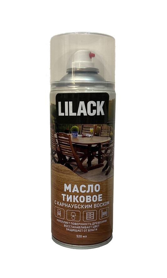 LK-0121-00-DX - аэрозольное тиковое масло с карнаубским воском, баллон: 520 мл.