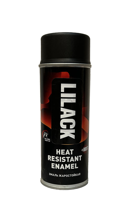LK-0122-9011-DX - аэрозольная эмаль жаростойкая +800°С, цвет: графитово-черный RAL 9011, баллон: 520 мл.