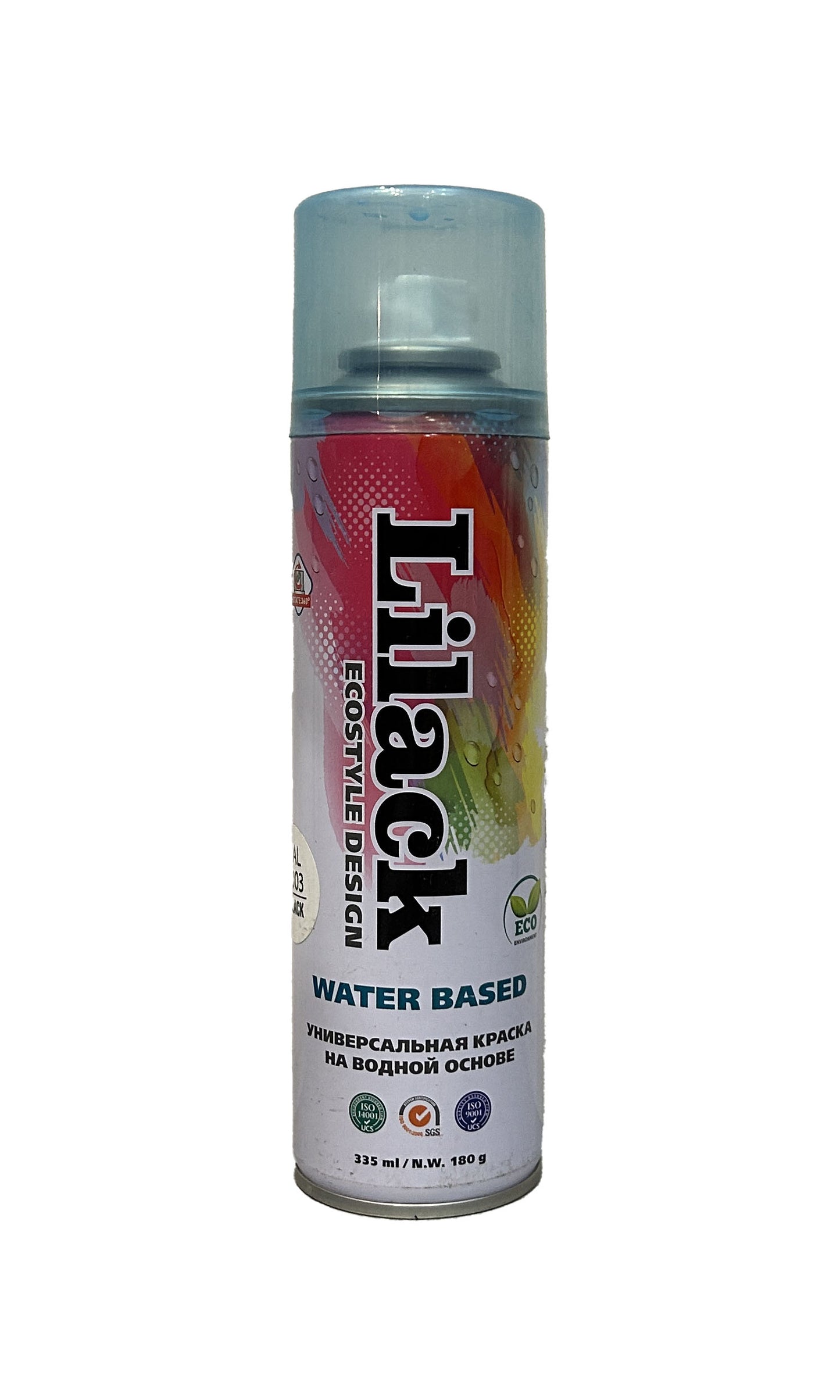 LK-0135-9003 - аэрозольная краска на водной основе Lilack, цвет: сигнальный белый глянцевый RAL 9003, баллон: 335 мл.