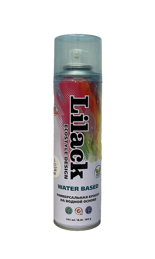 LK-0135-9010 - аэрозольная краска на водной основе Lilack, цвет: белый матовый RAL 9003, баллон: 335 мл.