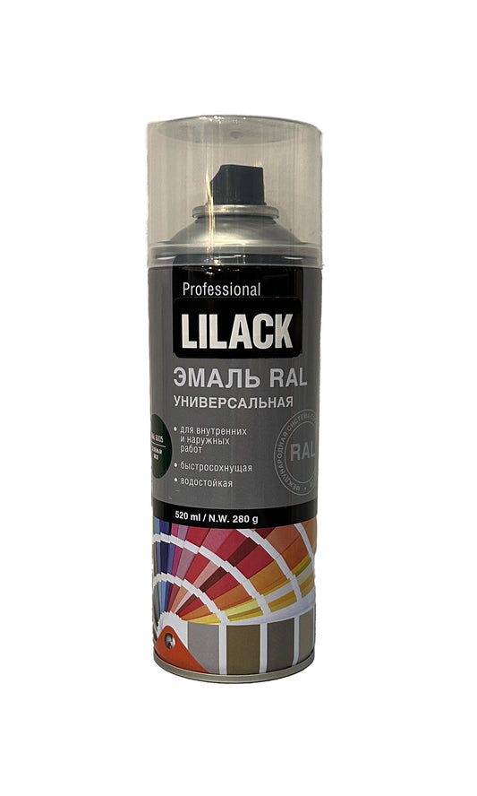 LK-0138-6005-DX - аэрозольная акриловая эмаль, цвет: зеленый мох глянцевый RAL 6005, баллон: 520 мл.