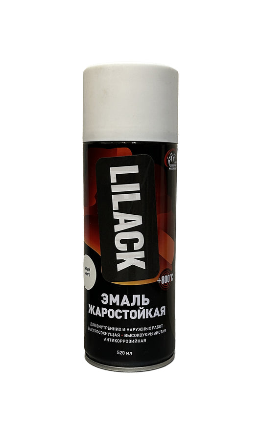 LK-0157-06-DX - аэрозольная жаростойкая эмаль +800°С, цвет: белый, баллон: 520 мл.