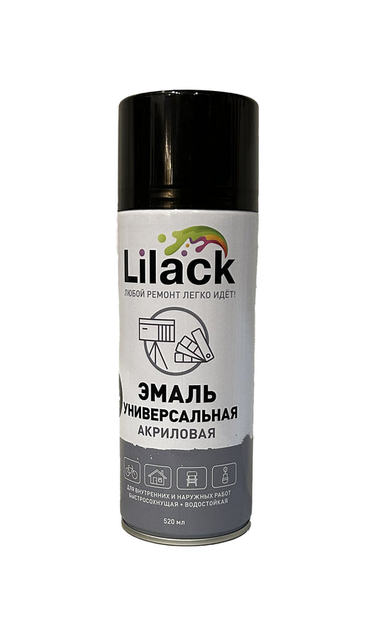 LK-7101-01 - аэрозольная универсальная эмаль, цвет: чёрный глянцевый, баллон: 520 мл.