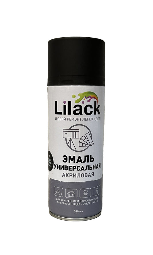 LK-7101-02 - аэрозольная универсальная эмаль, цвет: чёрный матовый, баллон: 520 мл.