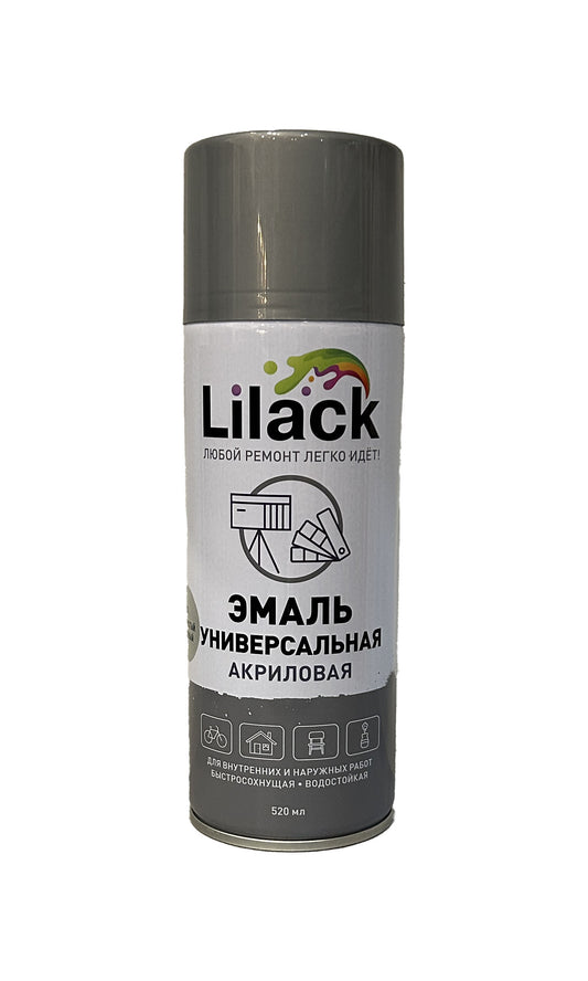 LK-7101-25 - аэрозольная универсальная эмаль, цвет: серебристый глянцевый, баллон: 520 мл.