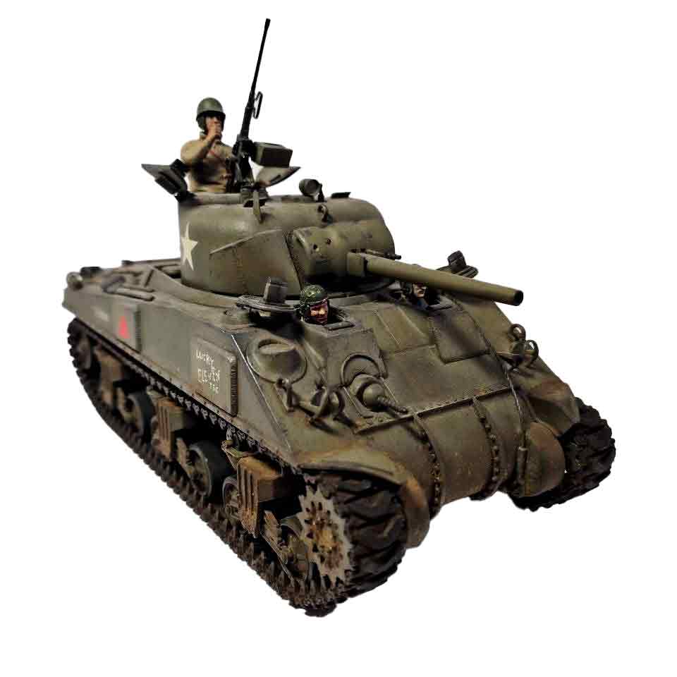 SKN-0015 - собранная модель танка M4 A4 Sherman с экипажем